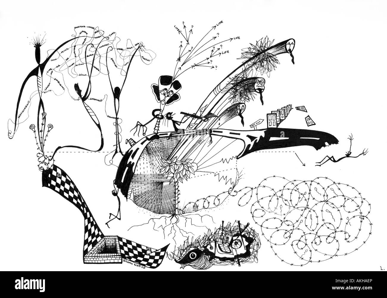 Zeichnung von Sharon Scott Leeds West Yorkshire England UK Stockfoto