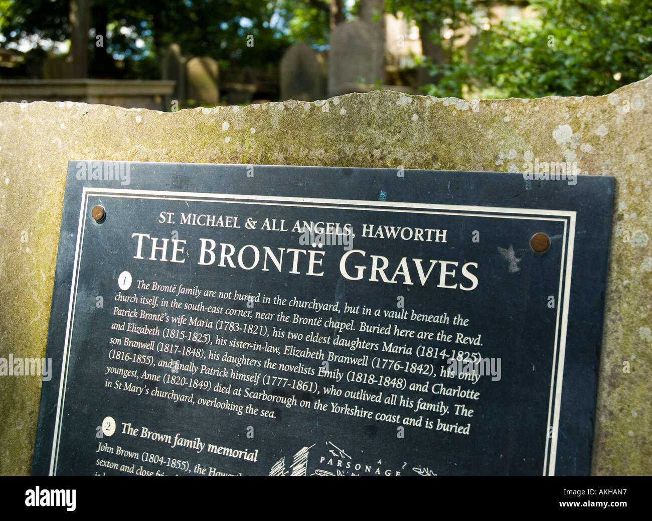 Die Bronte Gräber Haworth Yorkshire England Stockfoto