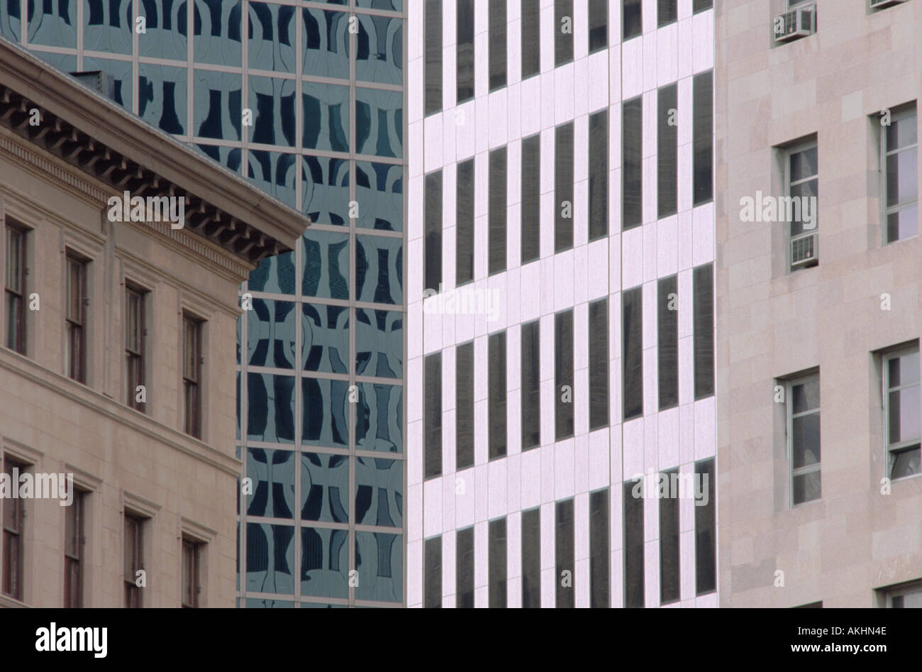 Kontrast des architektonischen Epochen und Stile in Providence Rhode Island USA Stockfoto