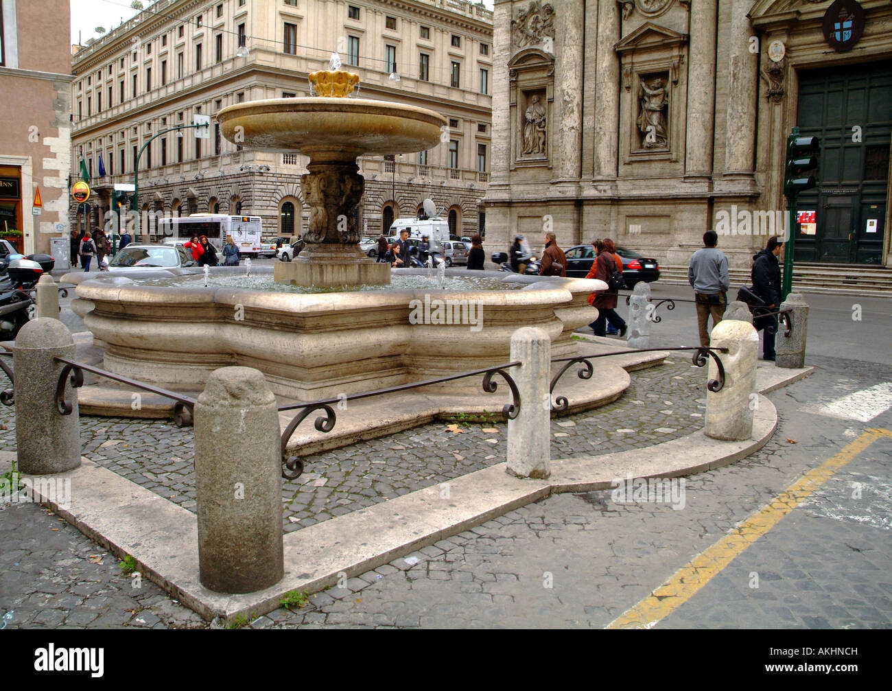 Brunnen, quadratischen Sant'Andrea della Valle, Rom, Latium, Italien Stockfoto