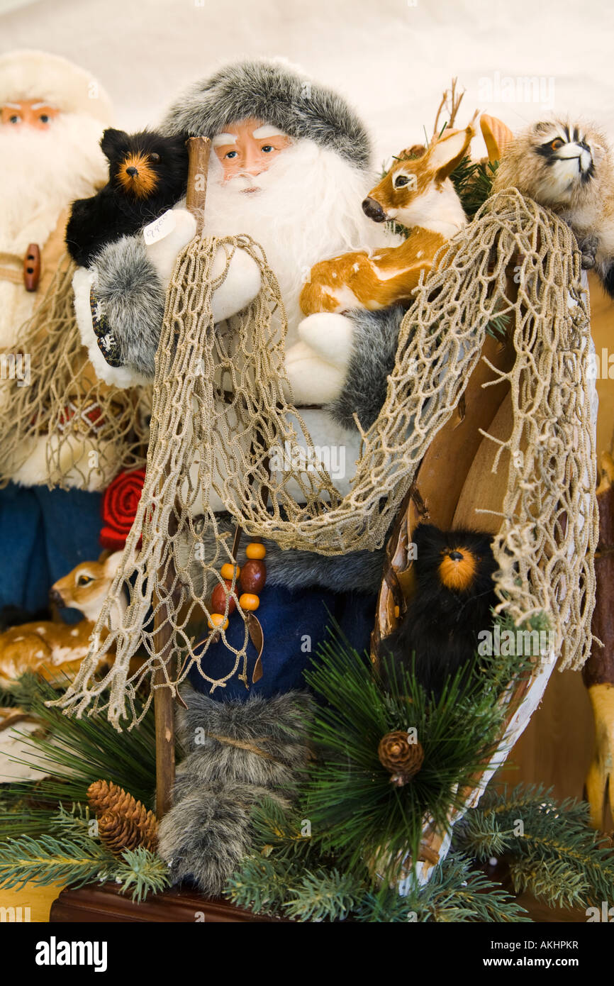 ILLINOIS Galena Handarbeiten zum Verkauf in Stände auf Country Fair jährliche Kunsthandwerk Veranstaltung Freizeitkleidung Mann Hirsche tragen Stockfoto