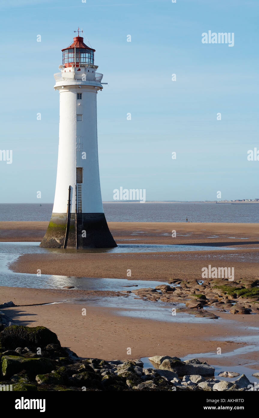 Leuchtturm an der New Brighton Merseyside in England Stockfoto