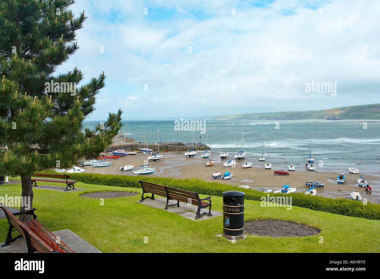 Mit Blick auf die Bucht in New Quay-South-Wales Stockfoto