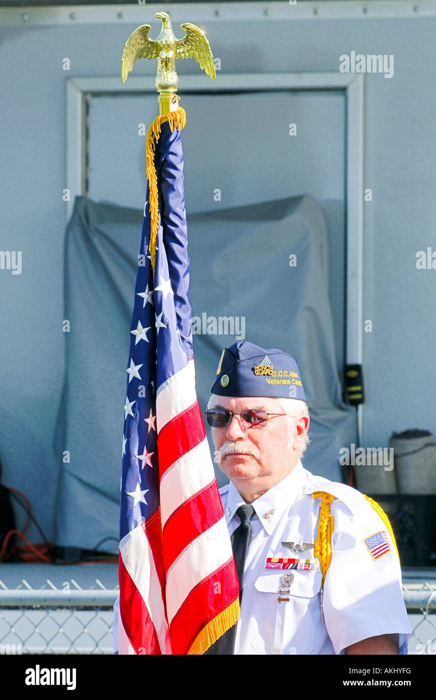 Amerikanische Veteranen Ehrengarde im St. Clair County Senior Olympics Marysville Michigan MI Stockfoto