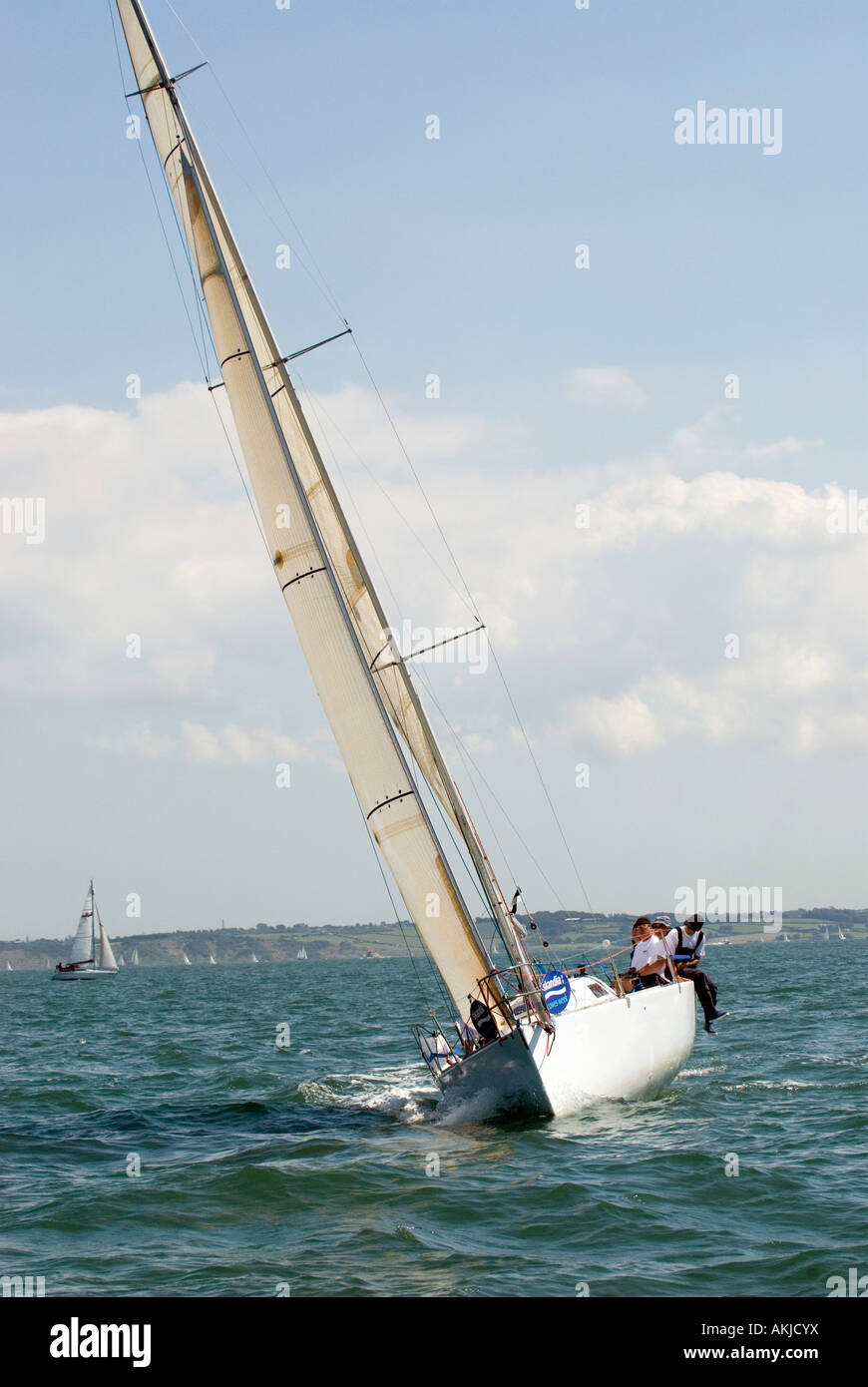 Yacht, die Teilnahme an der Regatta bei der Skandia Cowes Week-Rennen Stockfoto