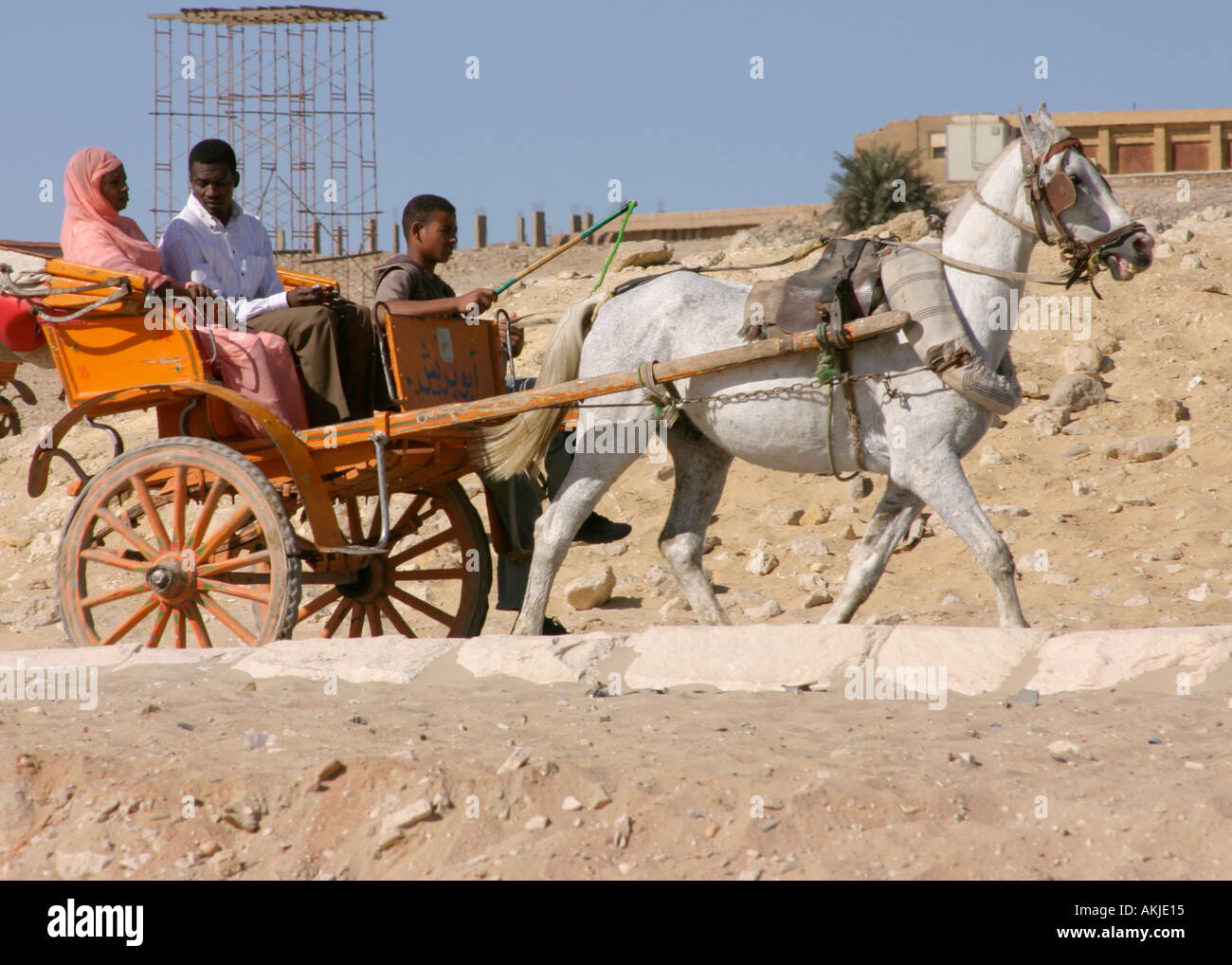 Ägypter Reiten in Pferd und Wagen Stockfoto