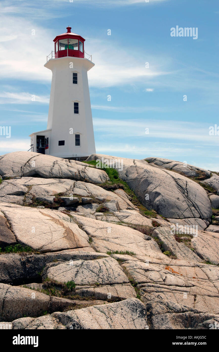 Peggy Cove Leuchtturm stehen Wache Nova Scotia Atlantik-Kanada Stockfoto