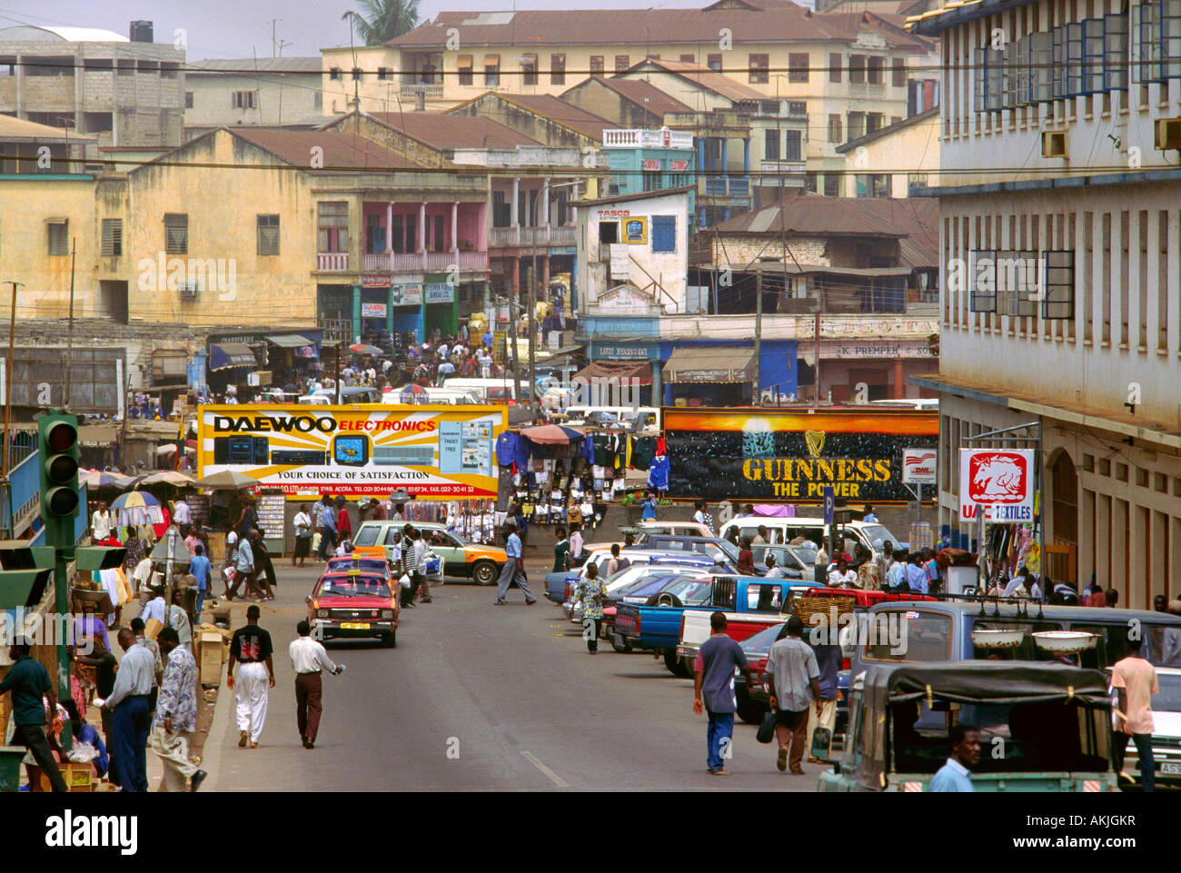 Überfüllten Straßenszene Kumasi-Ghana Stockfoto