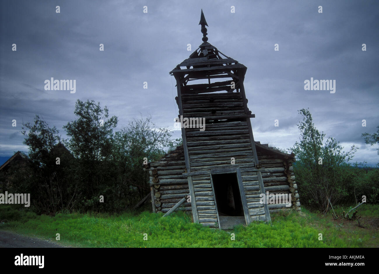 Historische Bischof Rowe espisopal Kirche erbaut 1922 von Albert Tritt Athapascan indischen Führer im Arctic Village Alaska USA Stockfoto