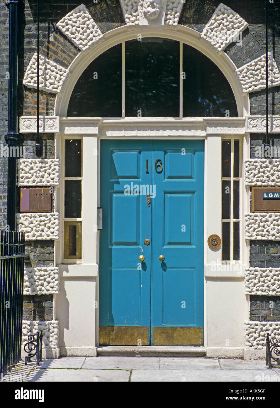 Eine georgische Tür am Bedford Square London England Stockfoto