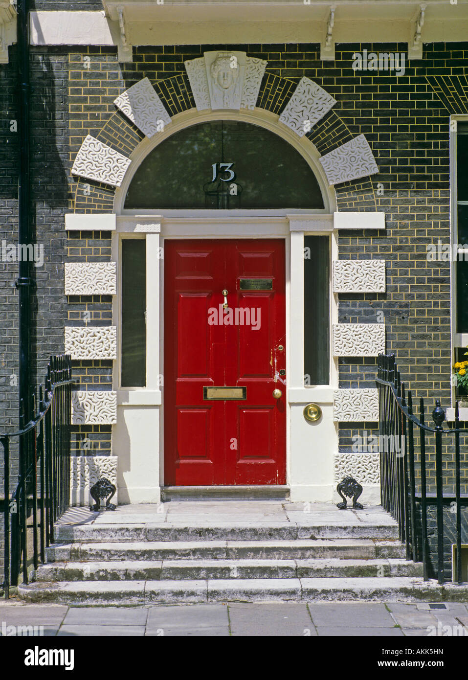 Eine georgische Tür am Bedford Square London England Stockfoto