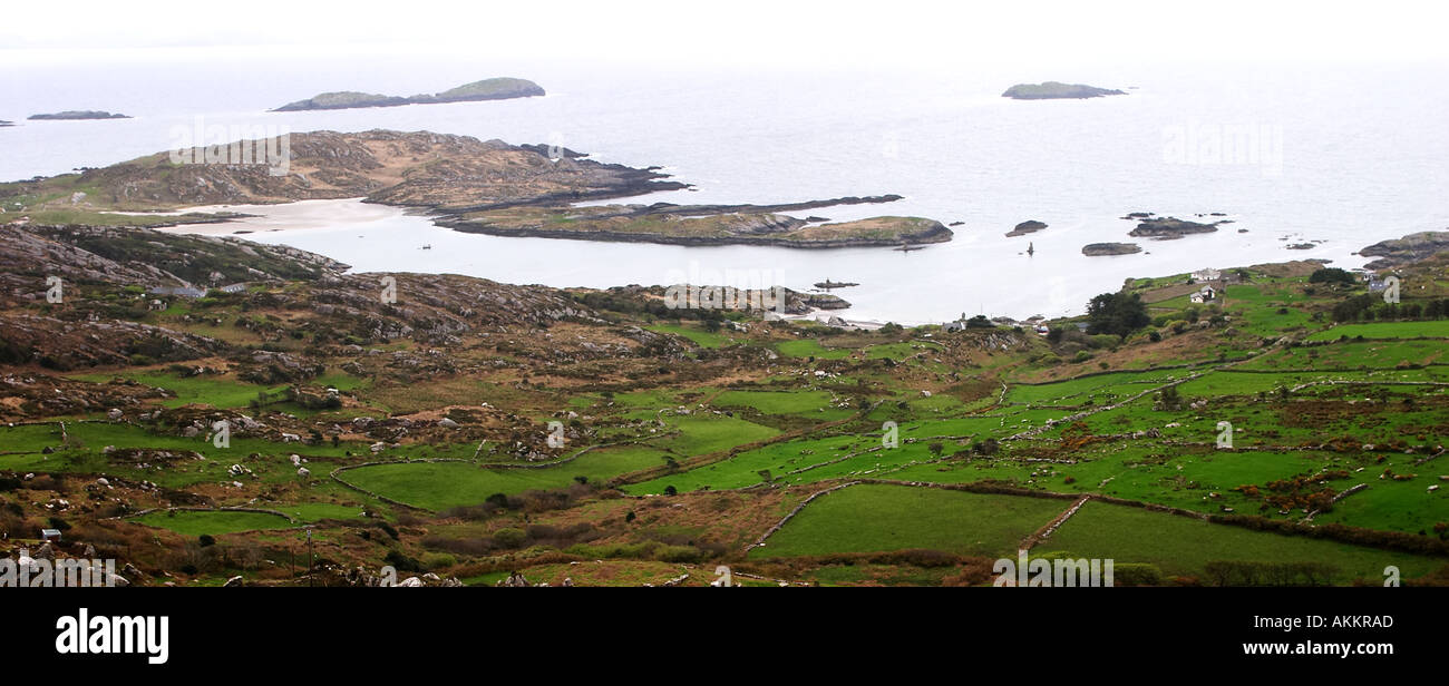 Oceanside Panorama der Ring of Kerry, County Kerry, Irland Stockfoto