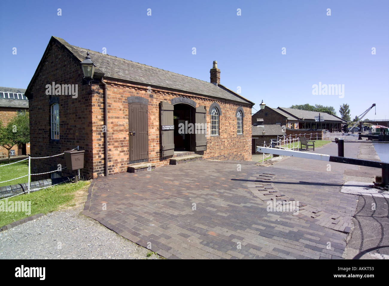 Muster-Shop Gebäude am Bootsmuseum Ellesmere Port Merseyside UK Vereinigtes Königreich Stockfoto