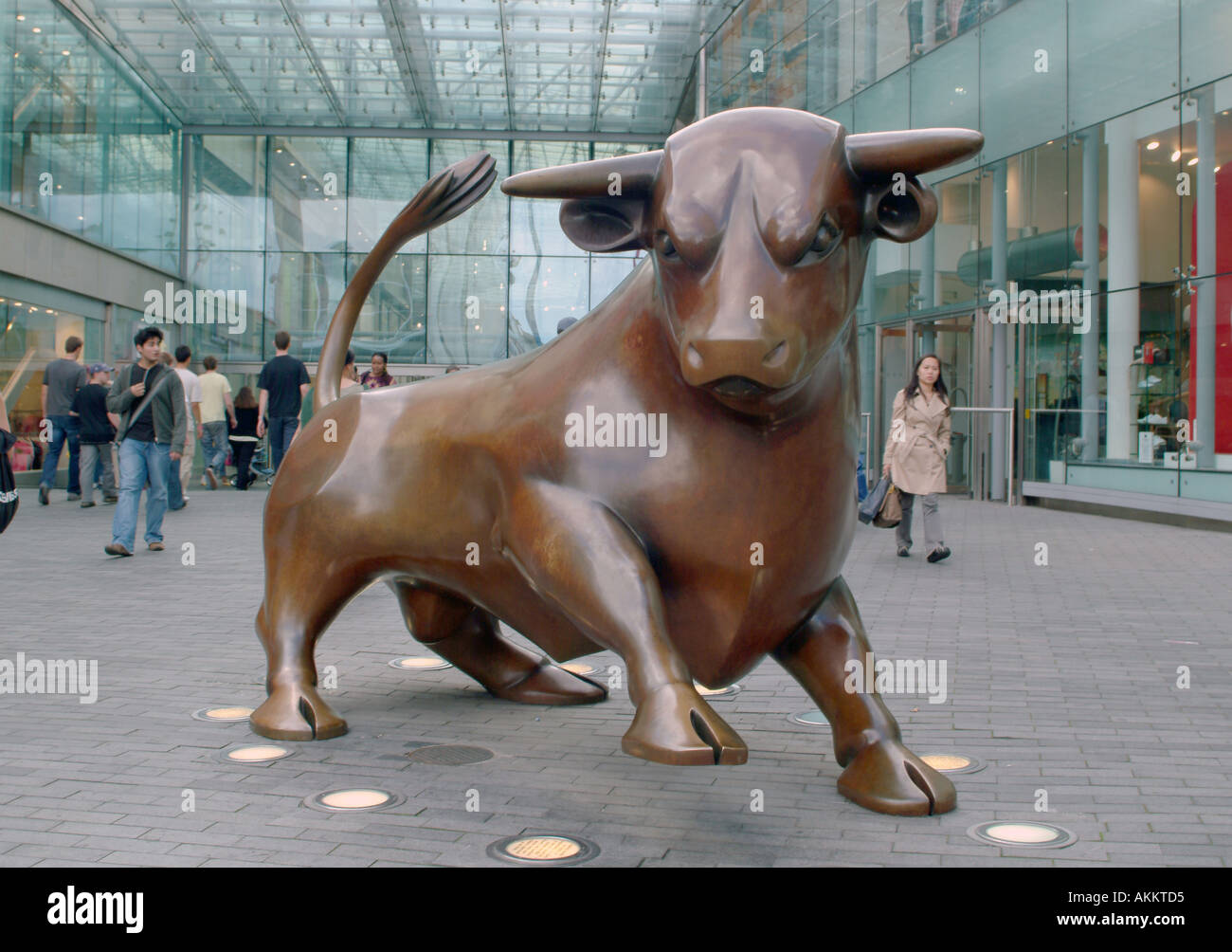 Bull Statue Stierkampfarena Birmingham England Stockfoto