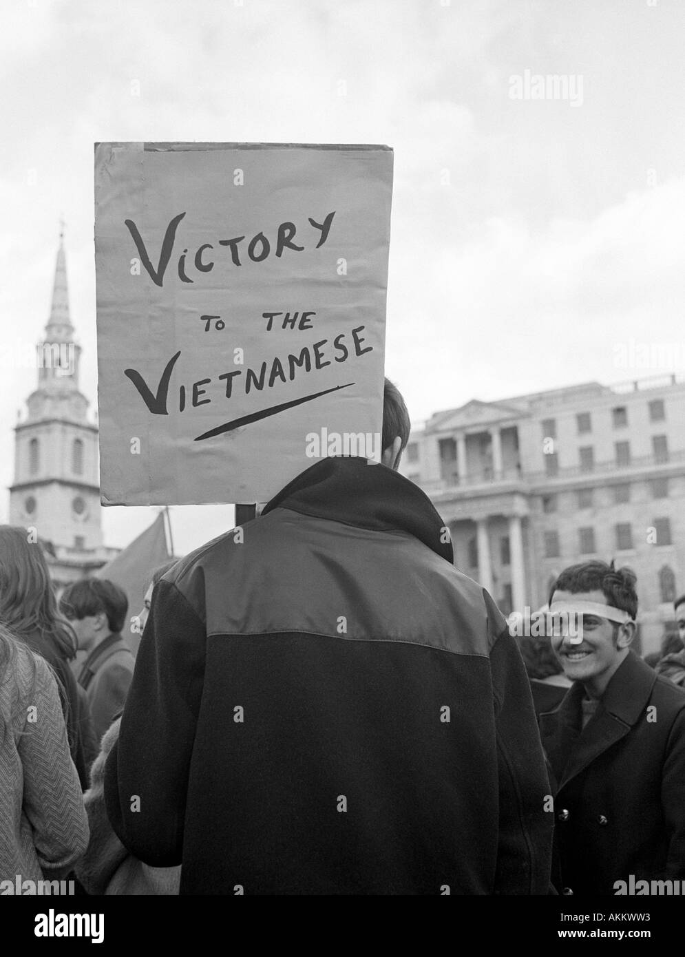 Demonstrator, Anti-Vietnam-Krieg-Demonstration, London, 17. März 1968. Stockfoto