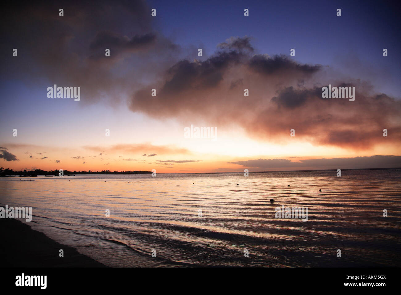 Mont Choisy Mauritius Strand Sonnenuntergang Stockfoto