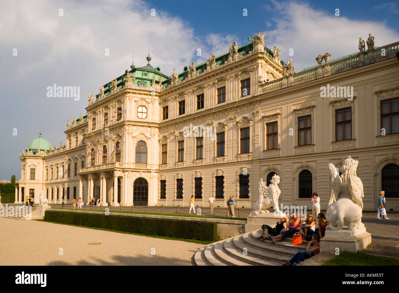 Blick auf Schloss Belvedere Wien Österreich Stockfoto