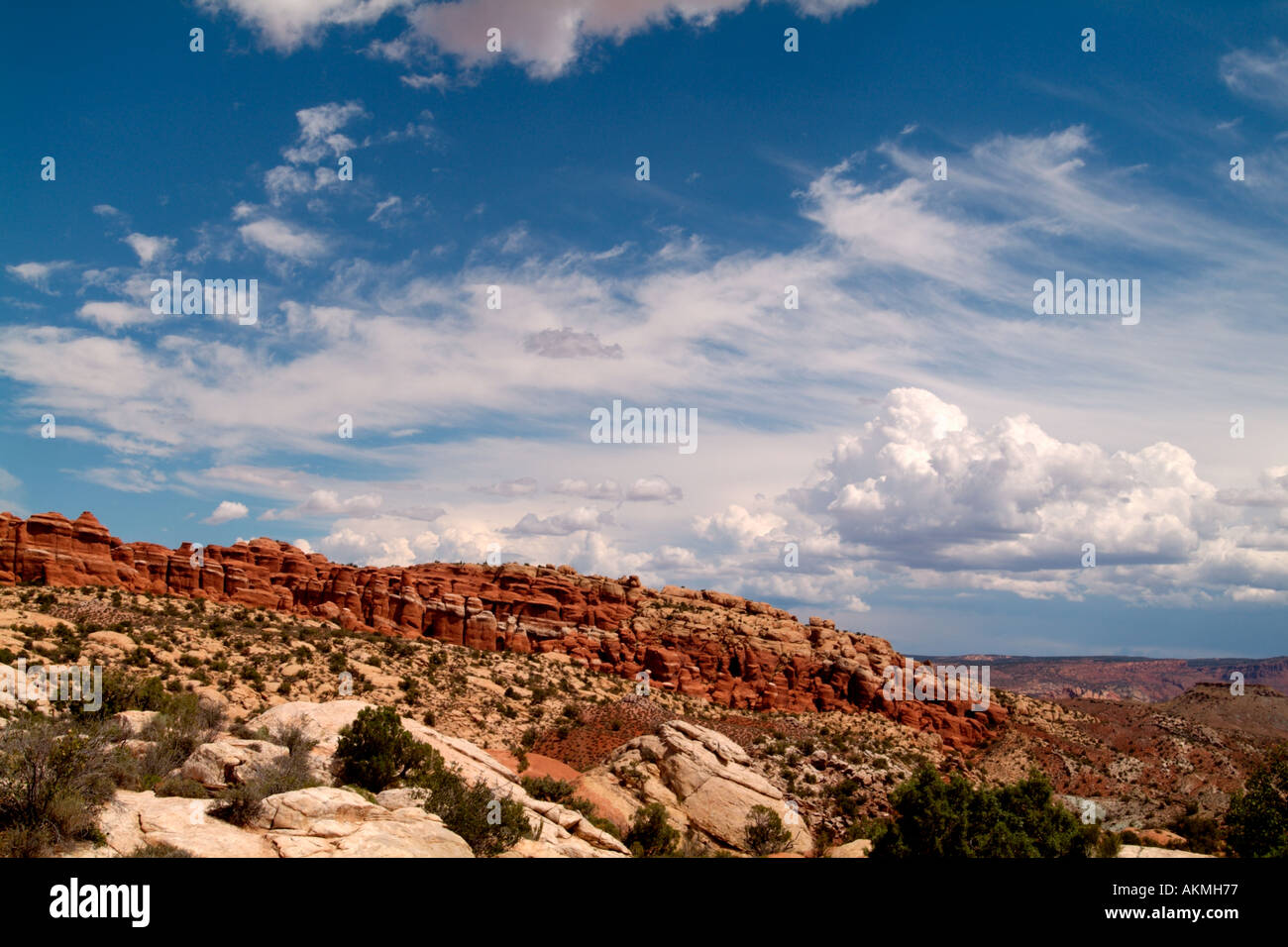 Arches Nationalpark Felsformationen und Sky Moab Utah USA Stockfoto
