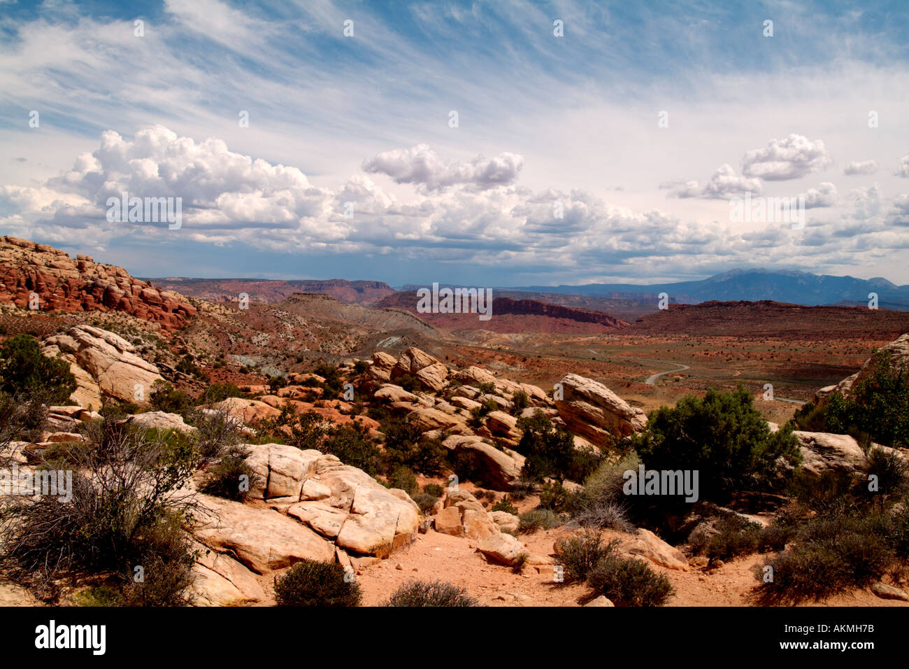 Arches Nationalpark-Landschaft und Himmel Moab Utah USA Stockfoto