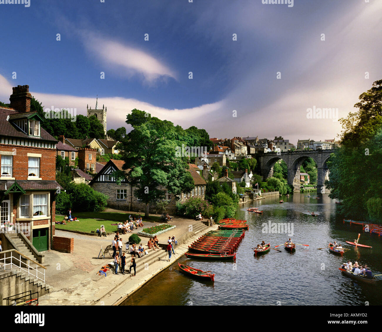 GB - NORTH YORKSHIRE: Fluß Nidd bei Knaresborough Stockfoto