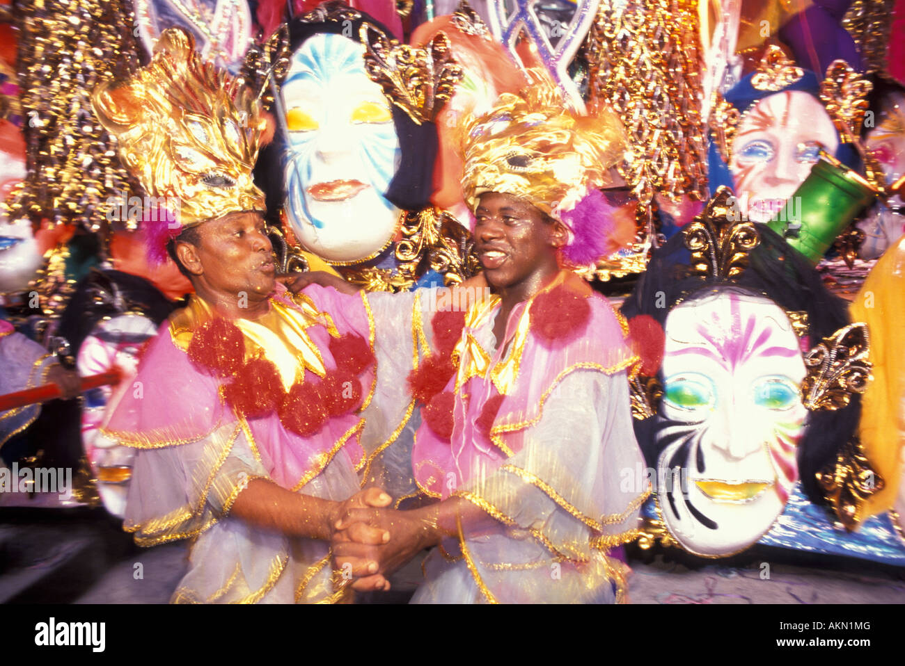 Rio de Janeiro Brasilien schwarzen Tänzer Samba Schule Karnevalsumzug Stockfoto