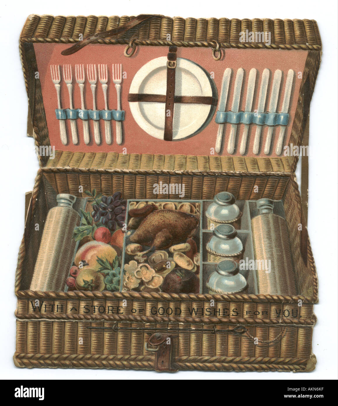 Chromolithographed gestanzt Weihnachtsgrußkarte um 1880 Stockfoto
