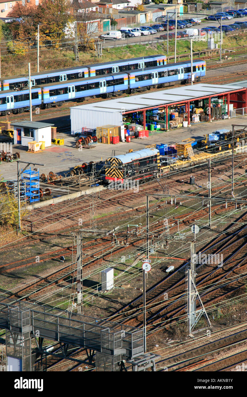 Ilford Stadtzentrum Gleisanschluss Werkstätten Railtrack Ostlondon Essex England uk gb Stockfoto