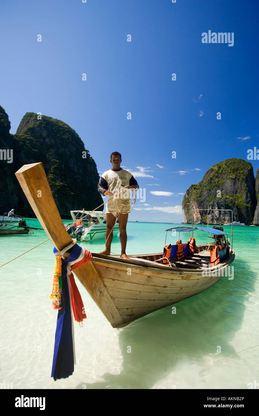 Maya Bay Ko Phi Phi Leh Ko Phi Phi Inseln Krabi Thailand Stockfoto