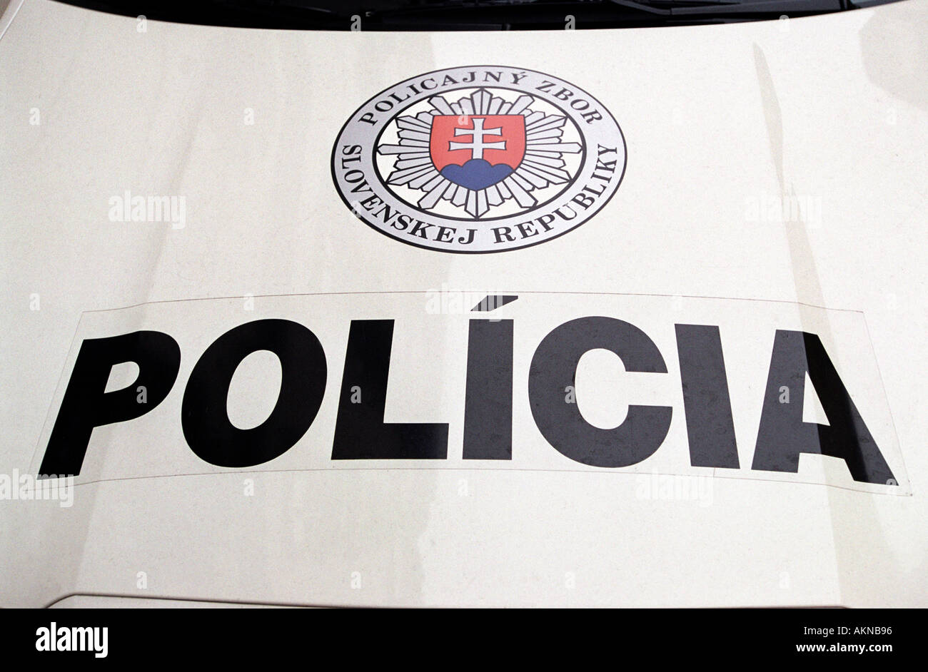 Policia anmelden ein Polizeiauto in Wien Österreich Stockfoto