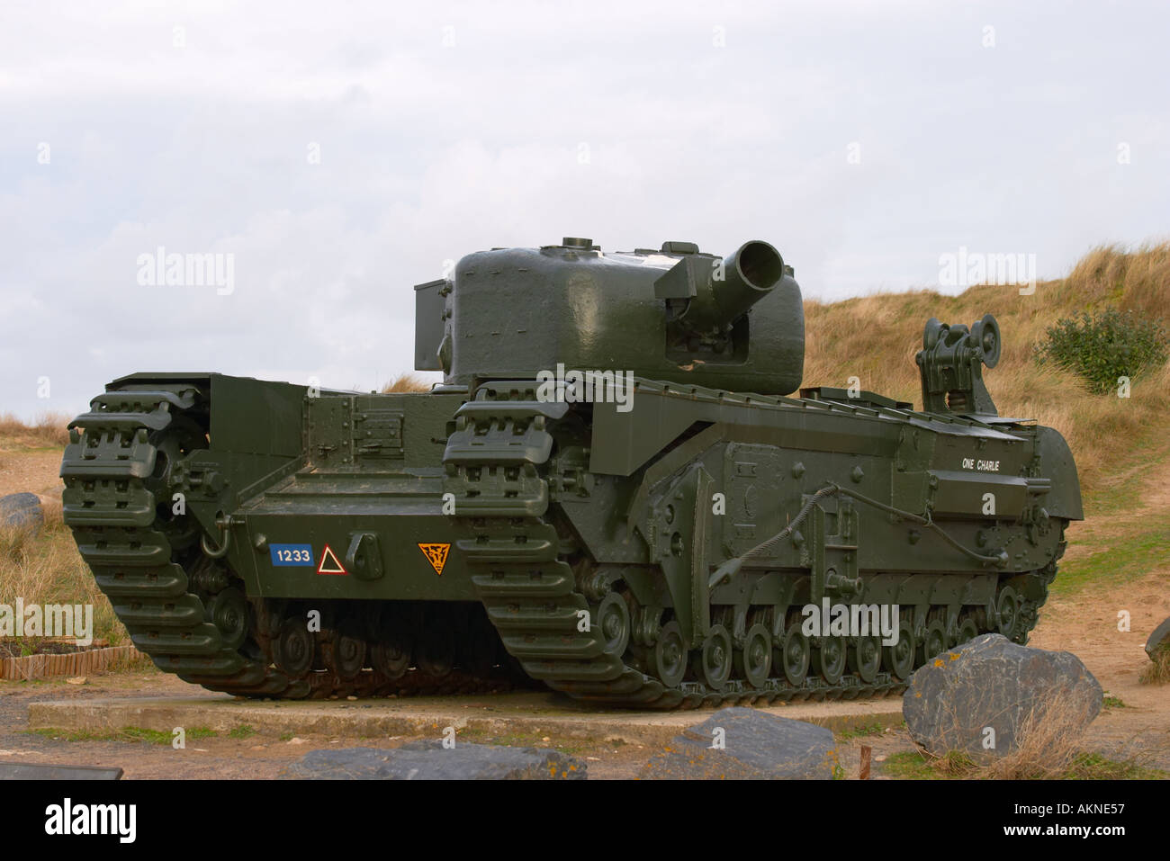 Ein Charlie Churchill britische Panzer Graye Sur Mer Normandie Frankreich Stockfoto