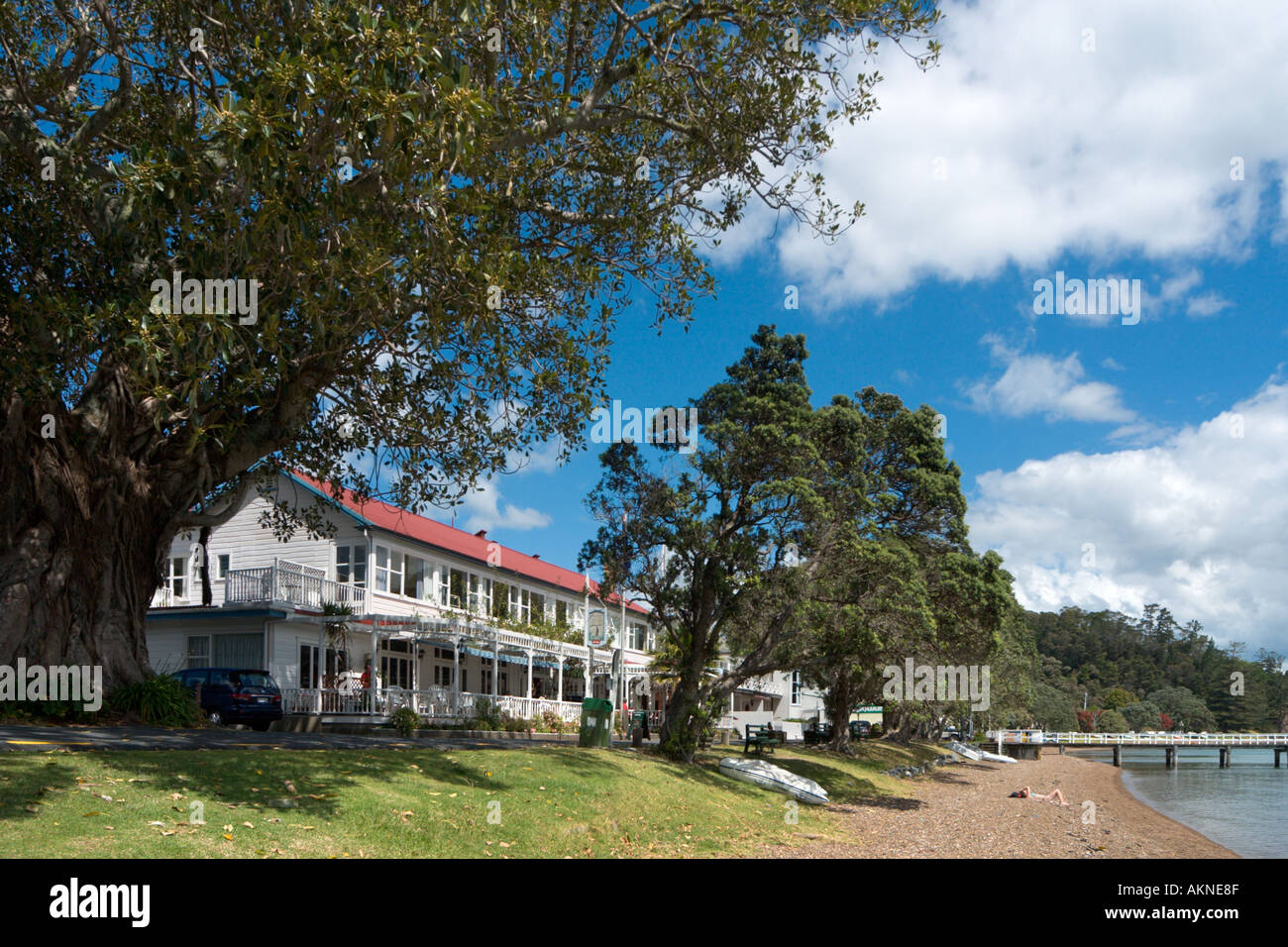 Herzog von Marlborough Hotel, Russell, Bay of Islands, Northland, Nordinsel, Neuseeland Stockfoto