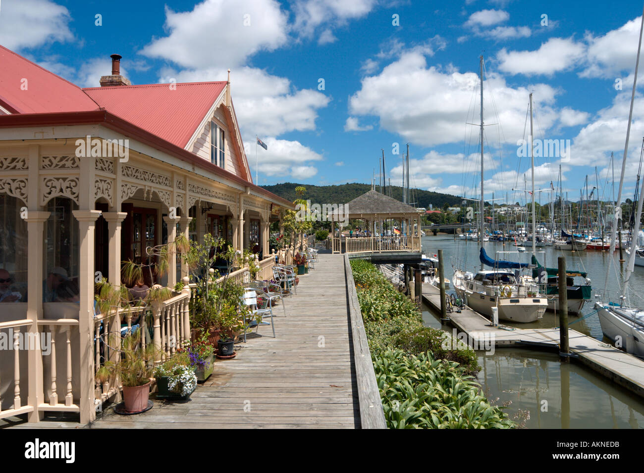 Traditionelles Restaurant in der Stadt Basin, Whangarei, Northland, Nordinsel, Neuseeland Stockfoto