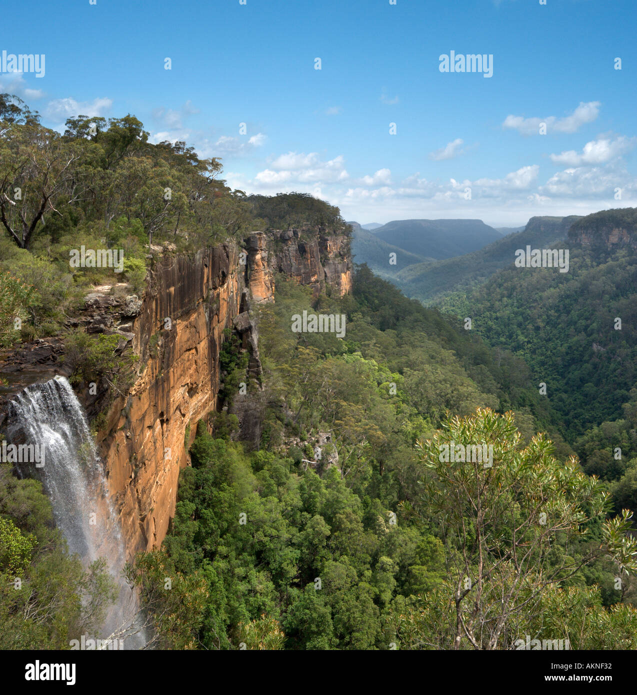 Fitzroy Falls und Yarrunga Tal, Morton Nationalpark, Southern Highlands, New-South.Wales, Australien Stockfoto