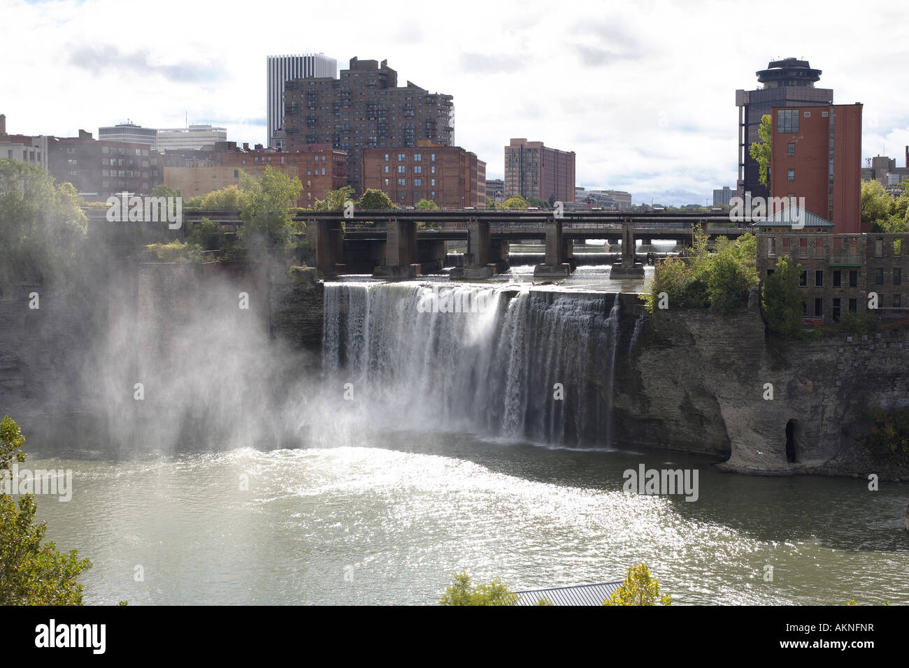 Hohe Wasserfälle und Genesee River. Rochester, Monroe County, New York State, USA Stockfoto
