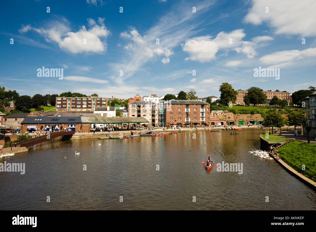 Fluß Exe in Exeter Quay, Exeter, Devon, UK Stockfoto