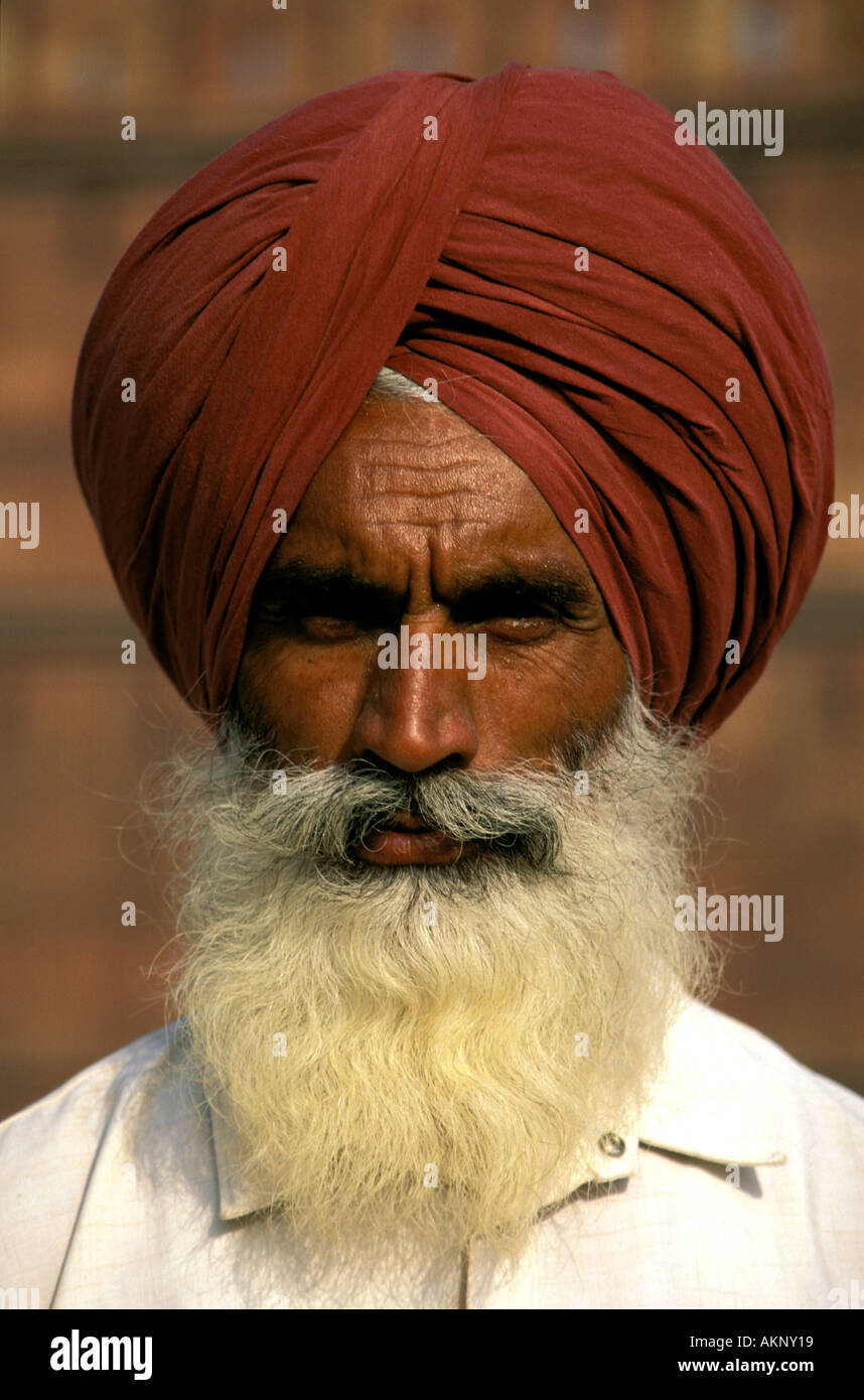 Neu-Delhi ein Sikh in New Dehli Stockfoto