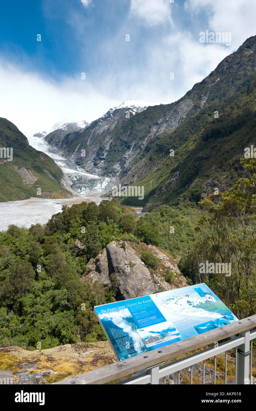 Aussichtspunkt in Richtung Franz Josef Glacier, Südinsel, Neuseeland Stockfoto