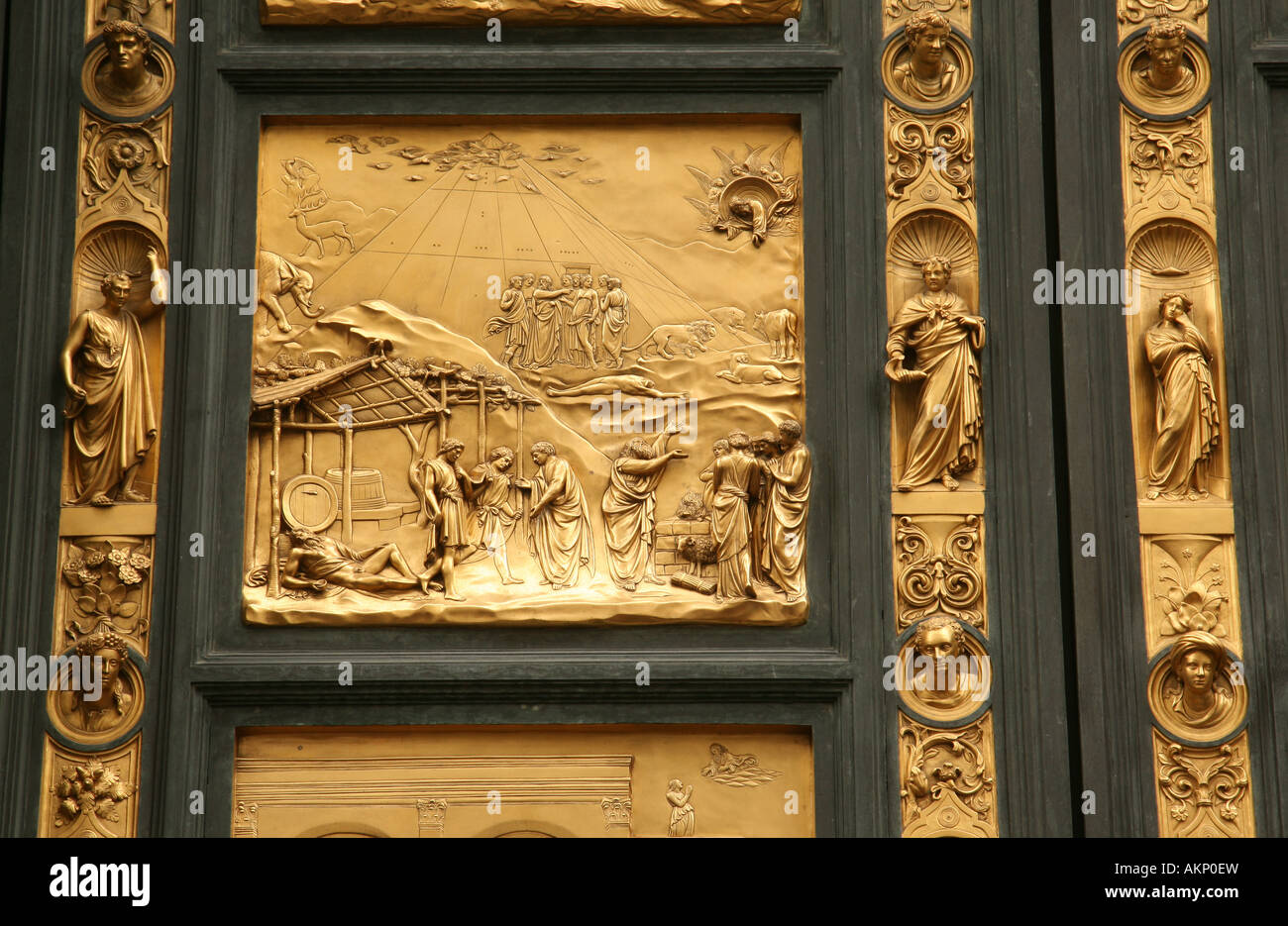 "Türen des Paradieses', Baptisterium von Florenz "Noahs Arche" Stockfoto