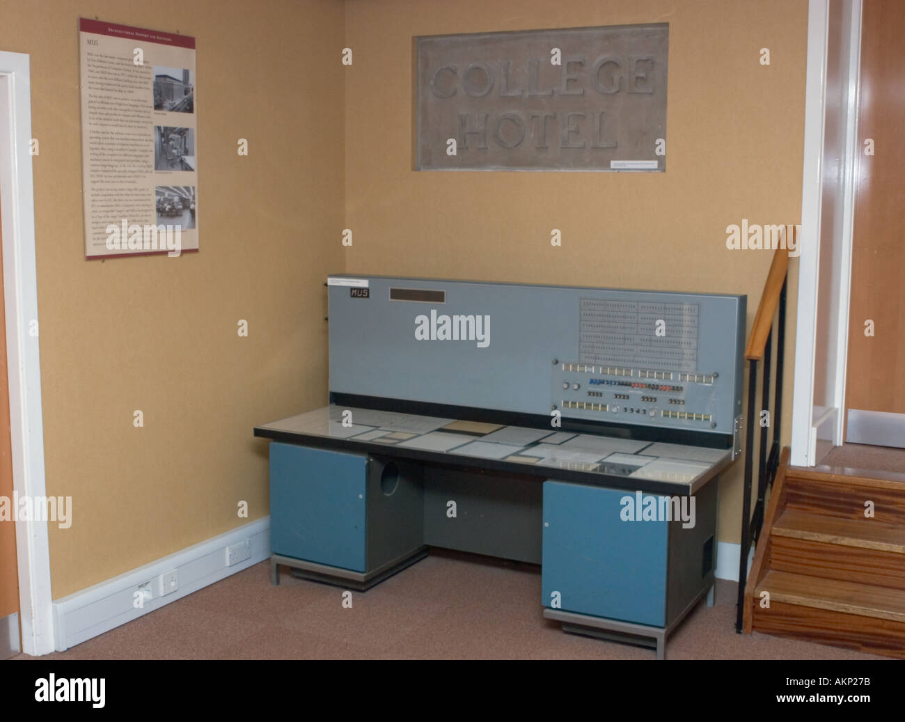 MU5 Computerschreibtisch Kontrolle auf dem Display an der University of Manchester Stockfoto