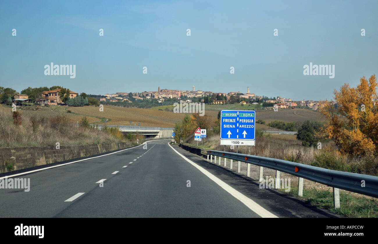 Fahrt nach Siena, Toskana, Italien Stockfoto