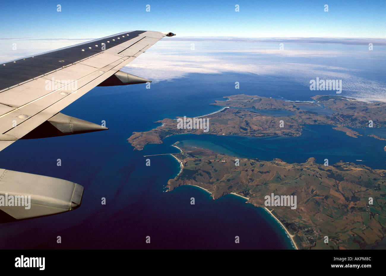 Dunedin Inlandsflug der Air New Zealand Stockfoto