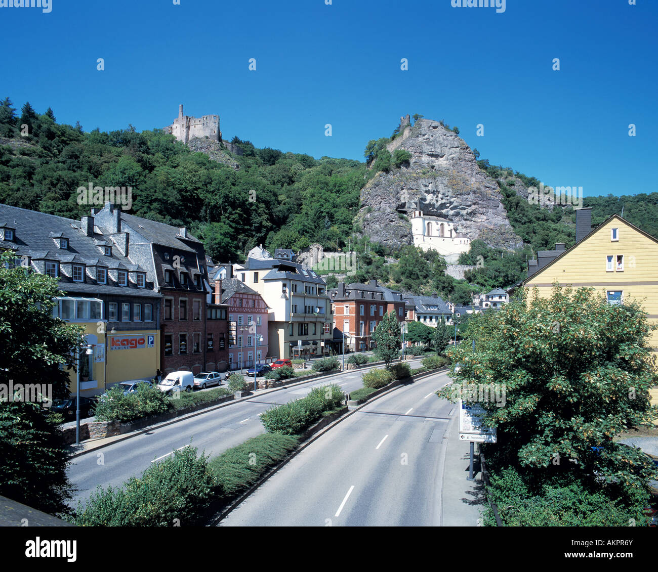 Stadtpanorama von IdarOberstein eine der Nahe,