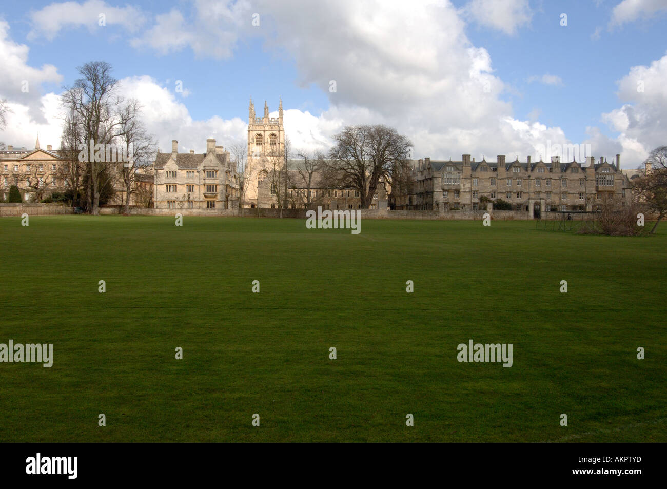 Christuskirche Wiese und Merton College in Oxford Stockfoto