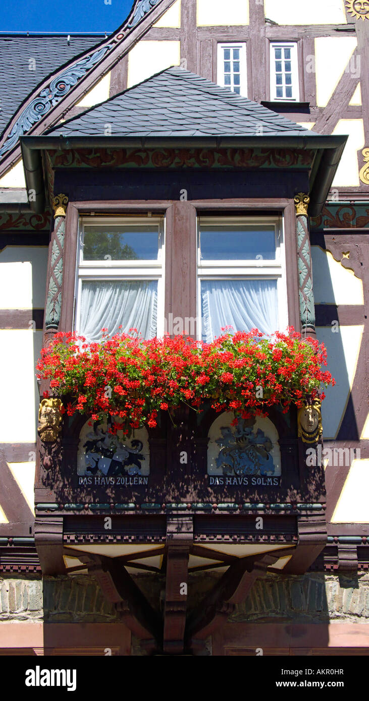 Historisches Postamt, Fachwerkhaus, Braunfels, Naturpark Hoch-Taunus, Hessen Stockfoto