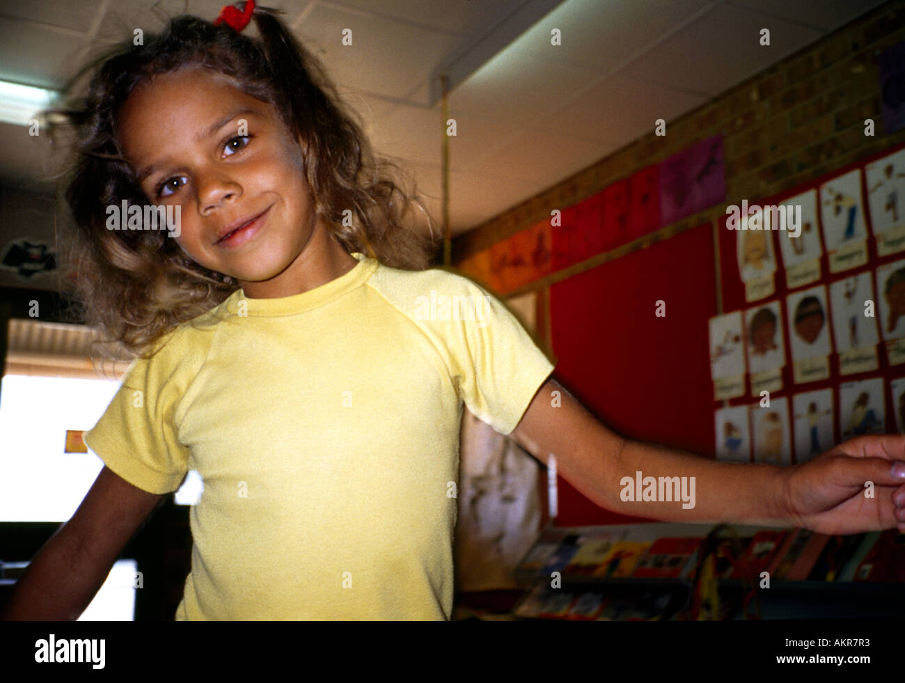 Adelaide Australien Aborigines junges Mädchen Schulportrait Stockfoto