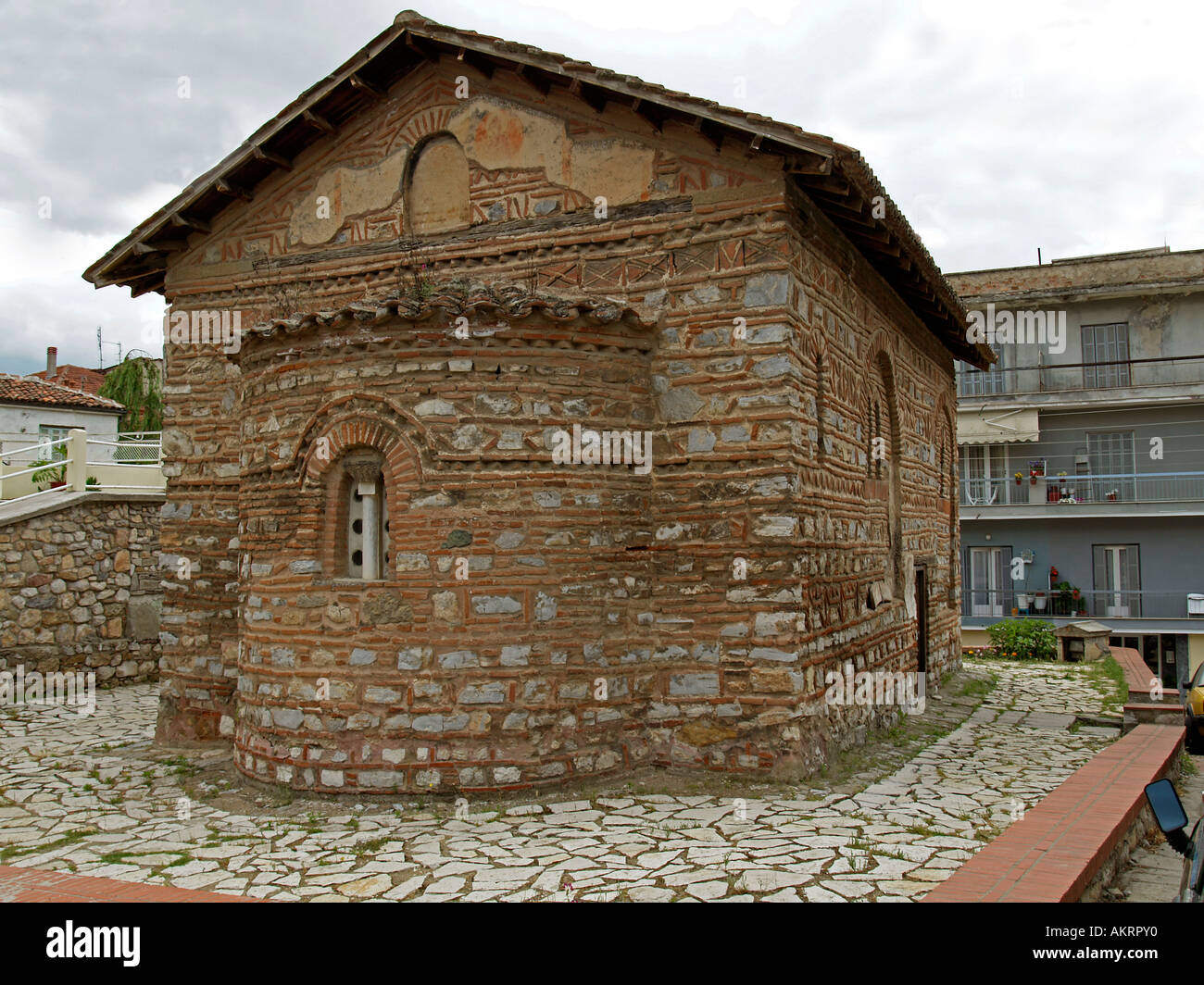 Byzantinische Kirche von Ayios Agios Nikolaos Kasnitzi in Kastoria westlichen Mazedonien Griechenland Stockfoto