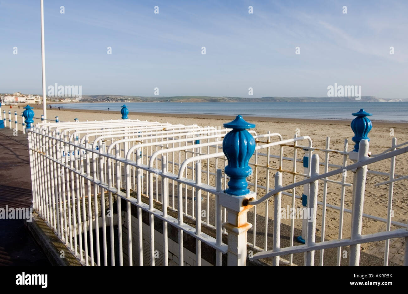 Viktorianische Geländer Weymouth Strandpromenade Dorset England Stockfoto