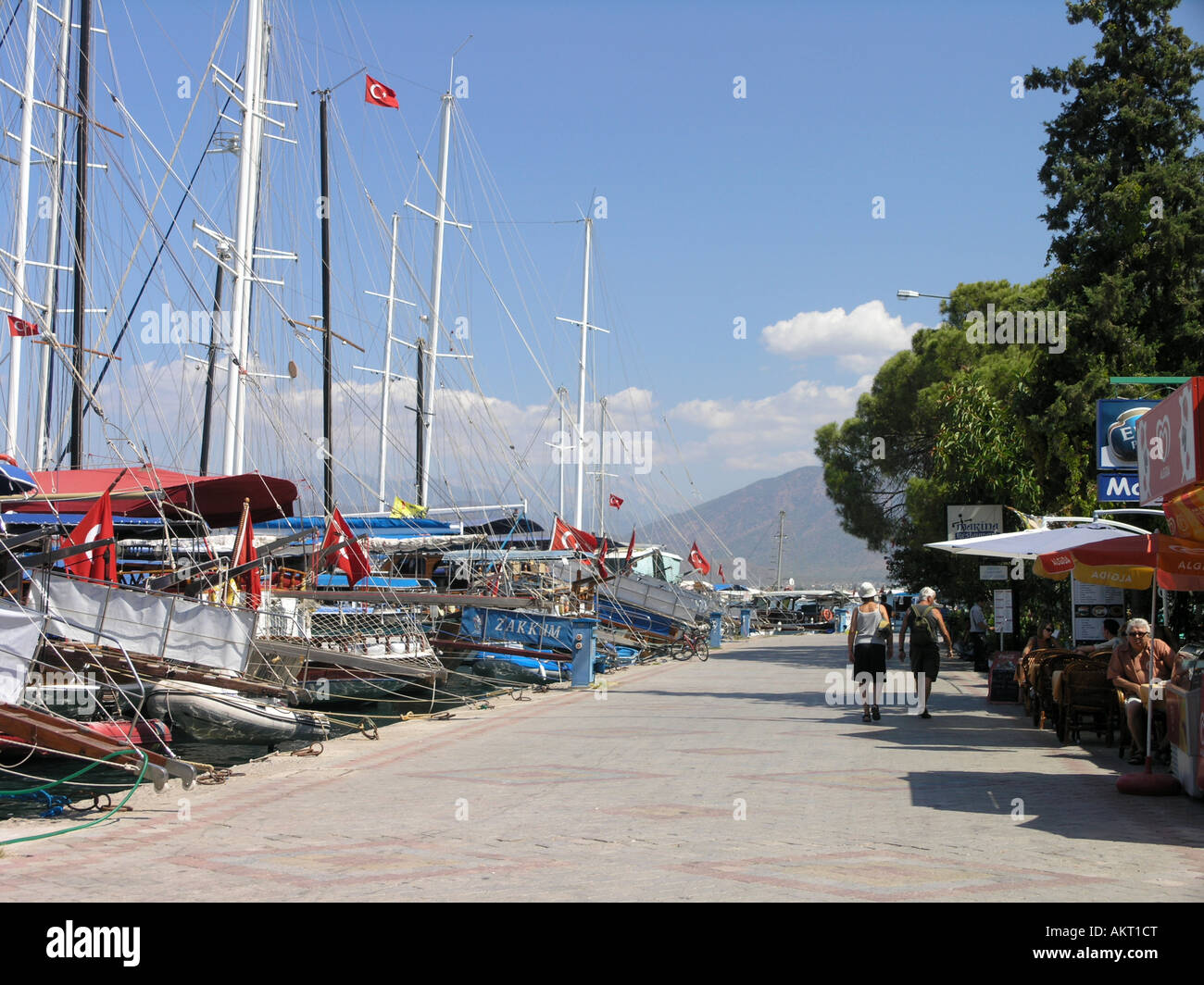 Die quiet bei Fethiye Marina Türkei Stockfoto