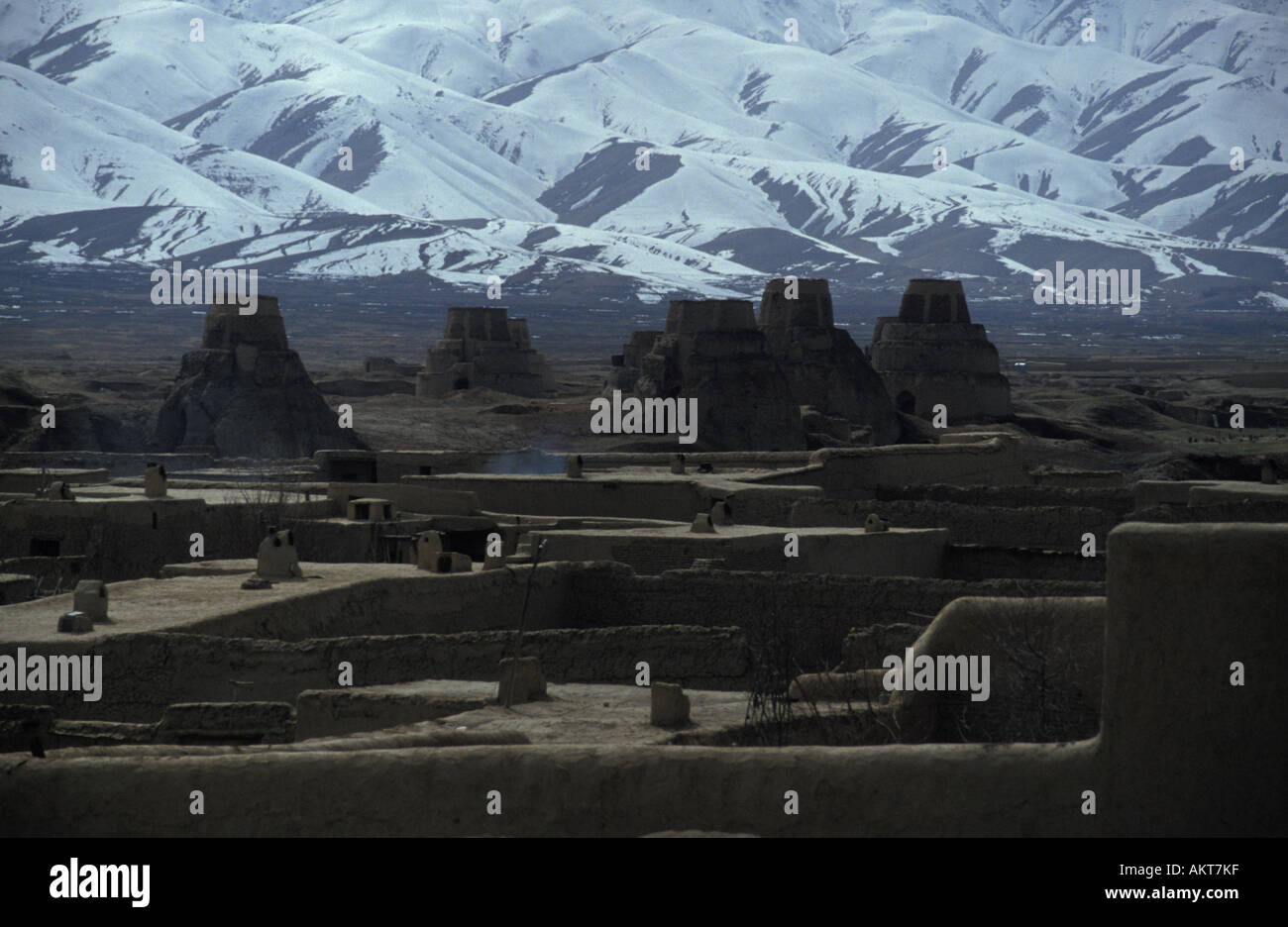 Adobe Häuser & Ziegeleien Kabul Afghanistan Stockfoto