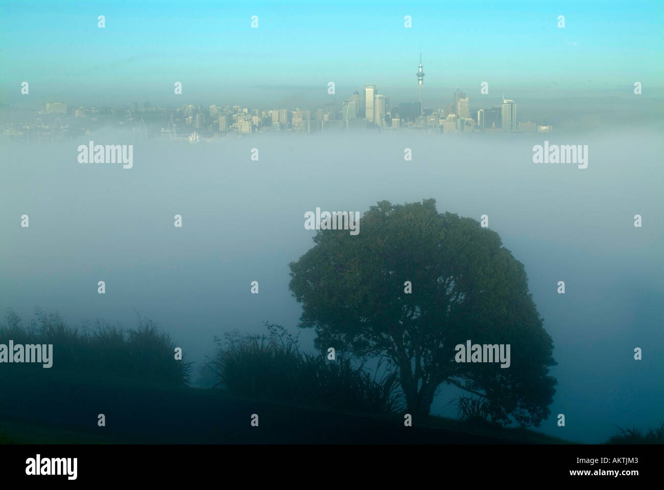 Auckland Sonnenaufgang mehrere Werte Stockfoto